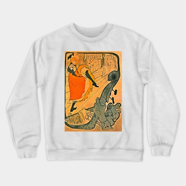 Jane Avril by Toulouse Lautrec Art Nouveau Crewneck Sweatshirt by jshep